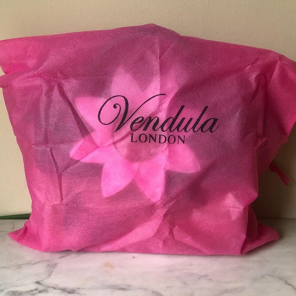 Vendula London RARE Olive Green Floral Applique Straw Top-Handle Bag NWT - Picture 11 of 11